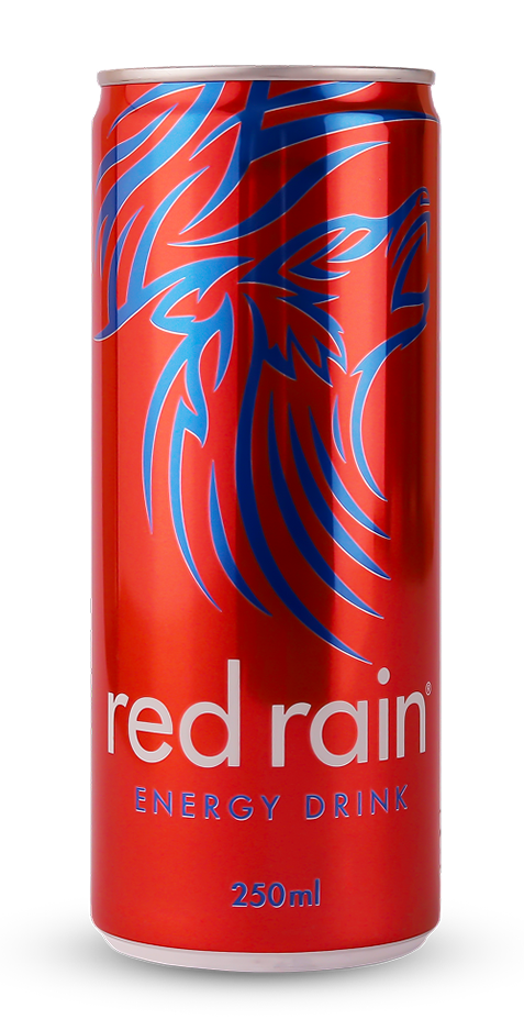 Red Rain Energy Drink bottle